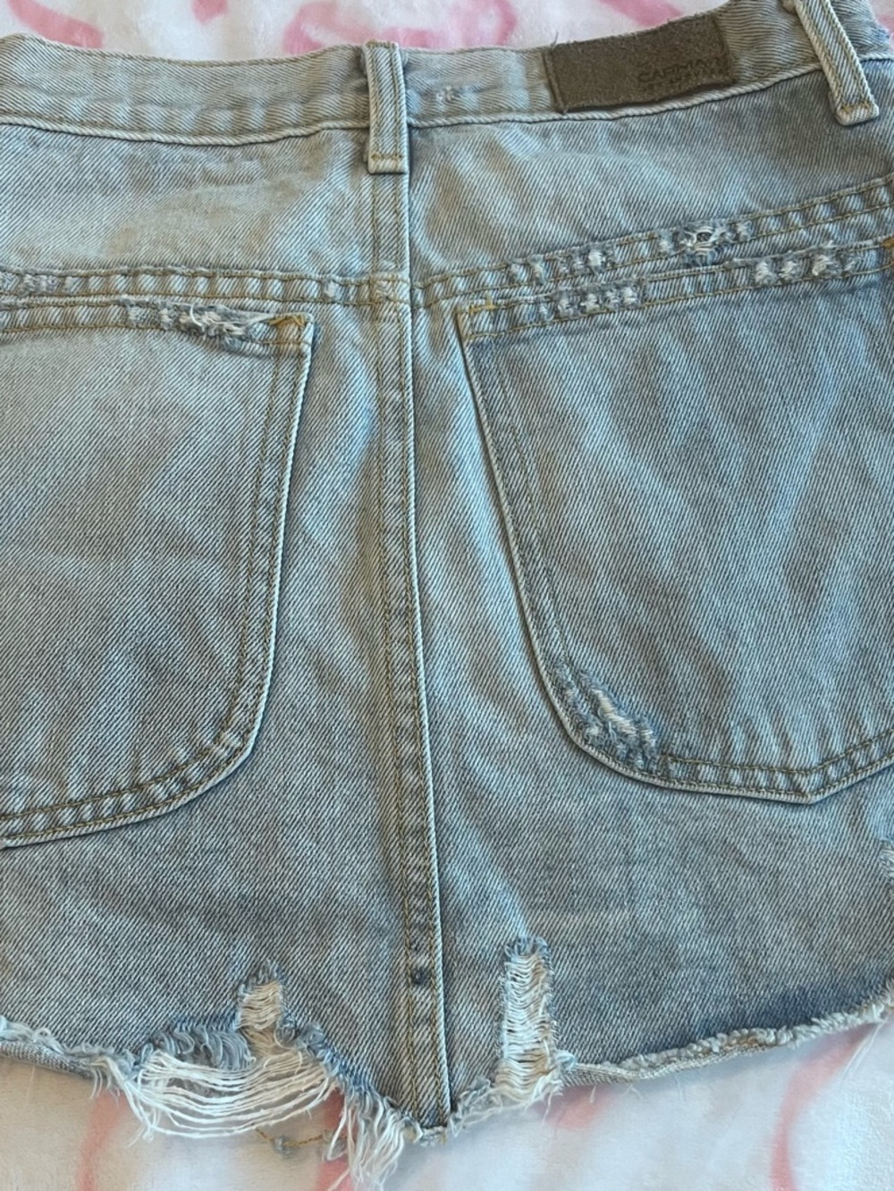 Carmar light  Wash Distressed Denim Mini Skirt with Front Zip size 27 - Picture 2 of 3